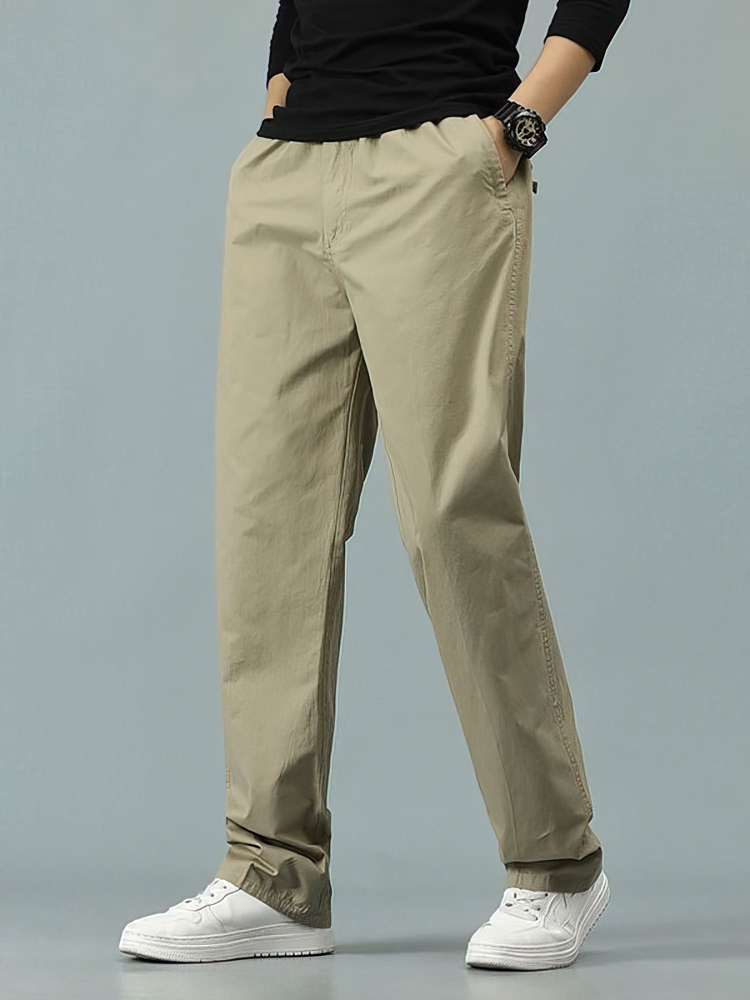 Men'S Formal Wear For Office - 100% Cotton Straight Casual Pants Men