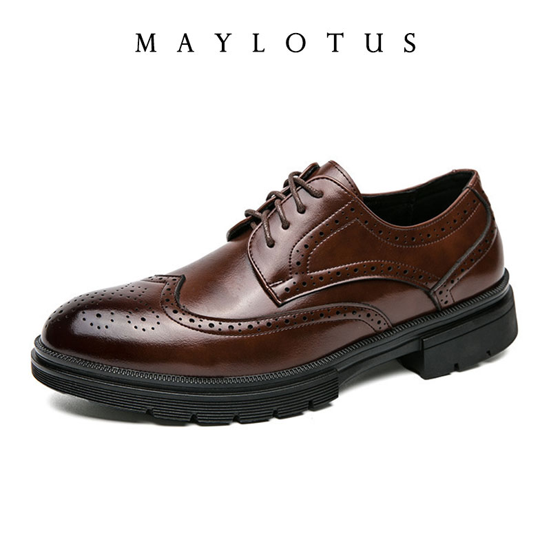 Men Formal Wear Dress - Men Brogue 5/8/10CM Platform Height Increased