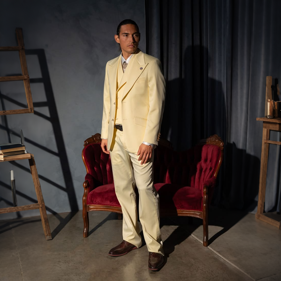 Formal Men's Cream 3Piece Suit - Men'S Formal Evening Wear avaliação e preço