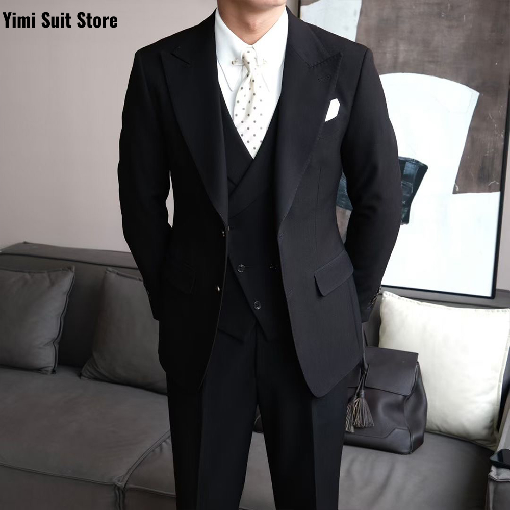 Black High Quality Men's Suits - Men Formal Wear Modern avaliação e preço