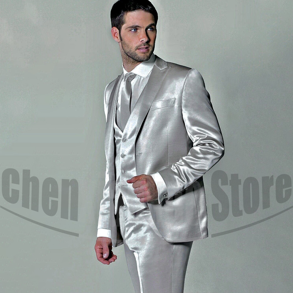 Men's Satin Three Piece Suit S - Men'S Formal Evening Wear avaliação e preço