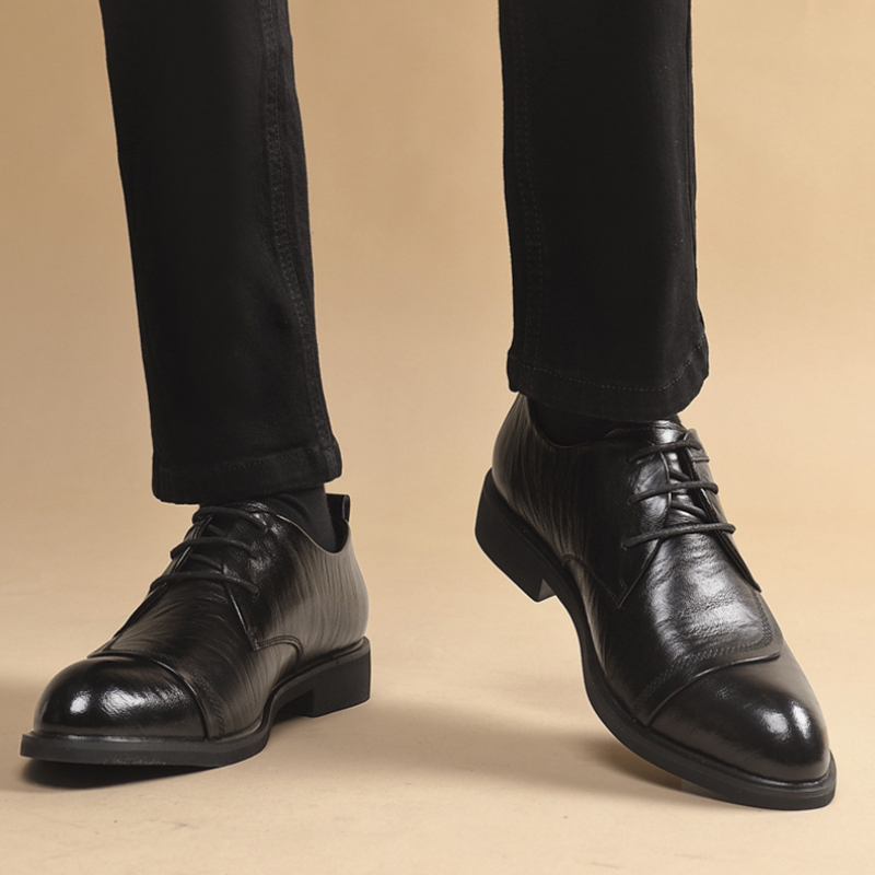 Leather Oxford Shoes With Meta - Men'S Formal Wear For Office avaliação e preço