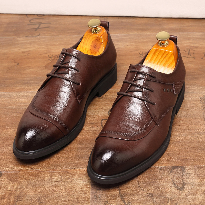 Leather Oxford Shoes With Meta - Men'S Formal Wear For Office avaliação e preço