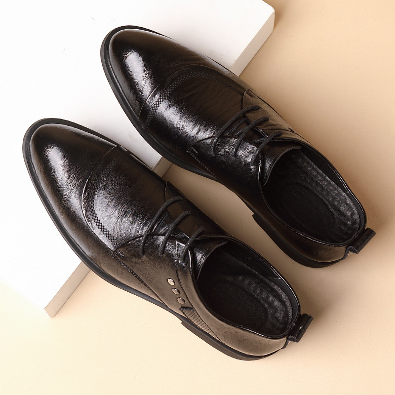 Leather Oxford Shoes With Meta - Men'S Formal Wear For Office avaliação e preço