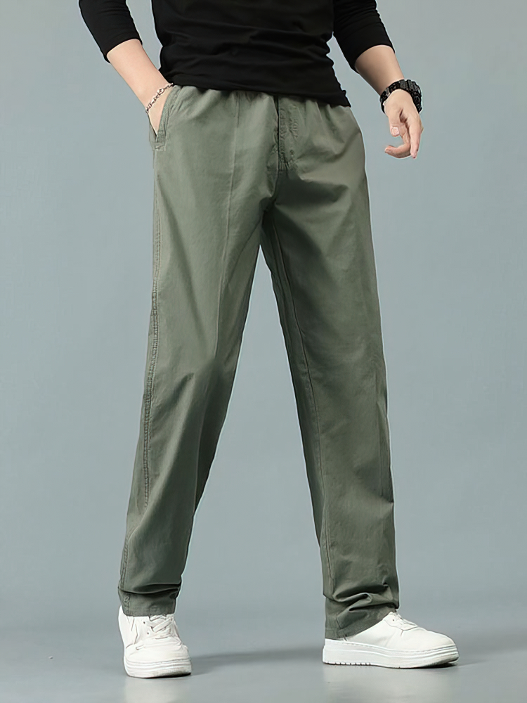100% Cotton Straight Casual Pa - Men'S Formal Wear For Office avaliação e preço