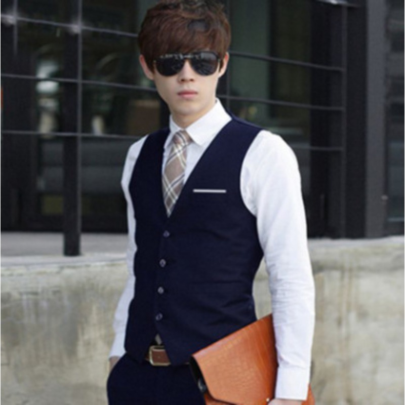 Men British Slim Fit Suit Vest - Men'S Formal Wear For Office avaliação e preço