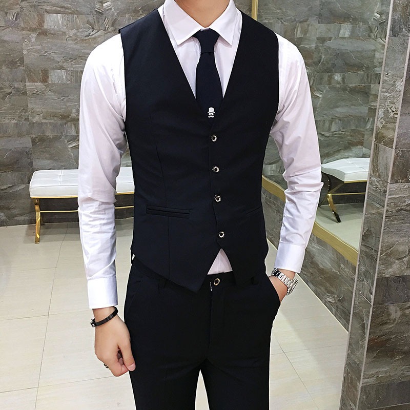 Men British Slim Fit Suit Vest - Men'S Formal Wear For Office avaliação e preço