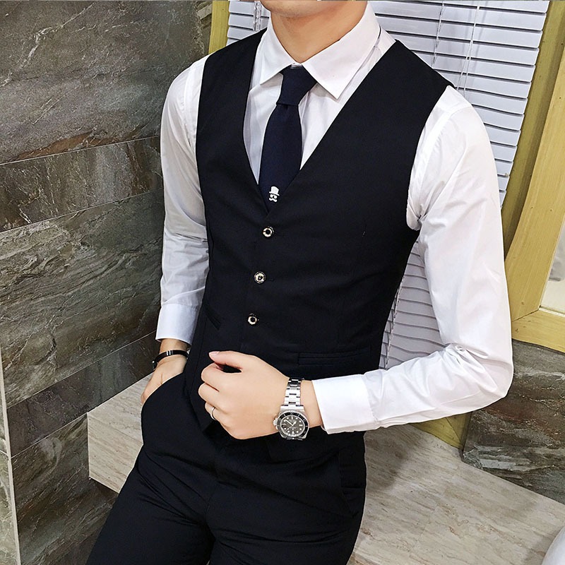Men British Slim Fit Suit Vest - Men'S Formal Wear For Office avaliação e preço
