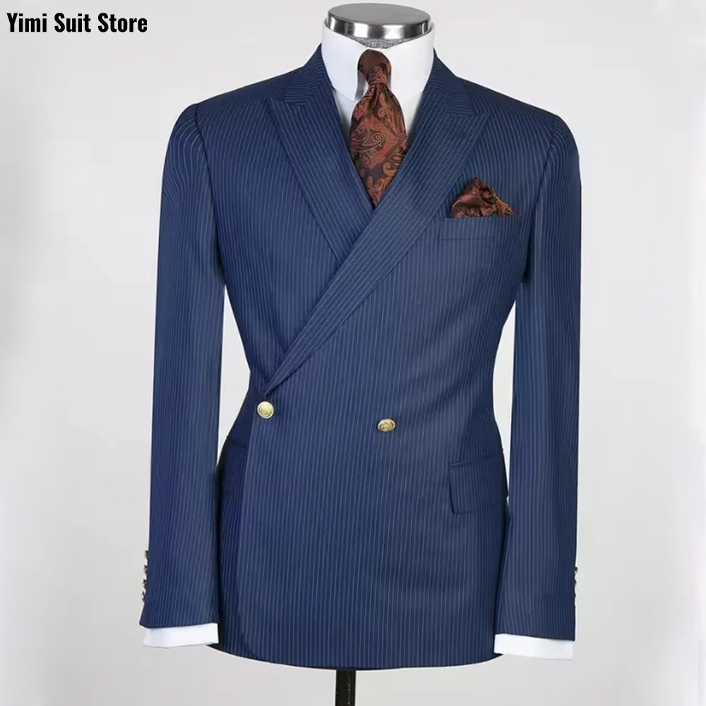 Pinstripe Men Suits 2 Pieces O - Men Formal Wear Modern avaliação e preço
