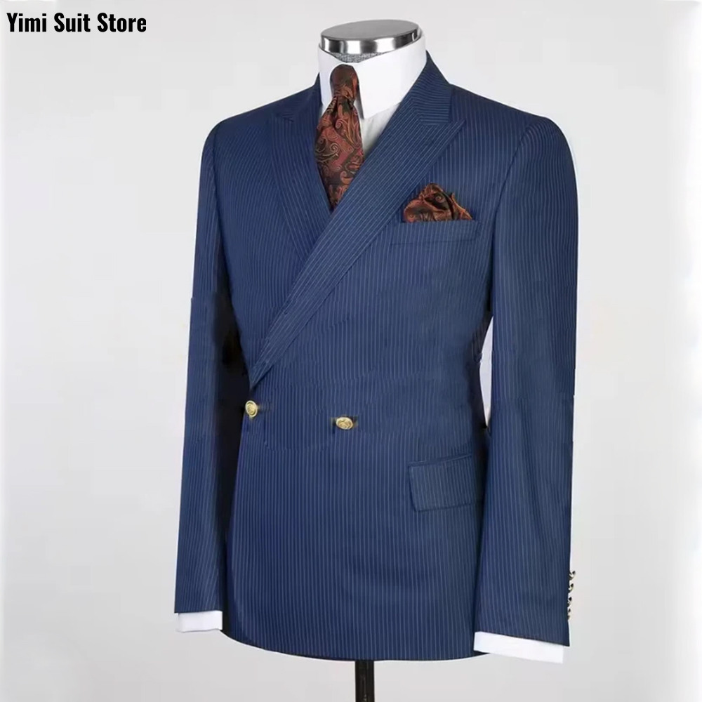 Pinstripe Men Suits 2 Pieces O - Men Formal Wear Modern avaliação e preço