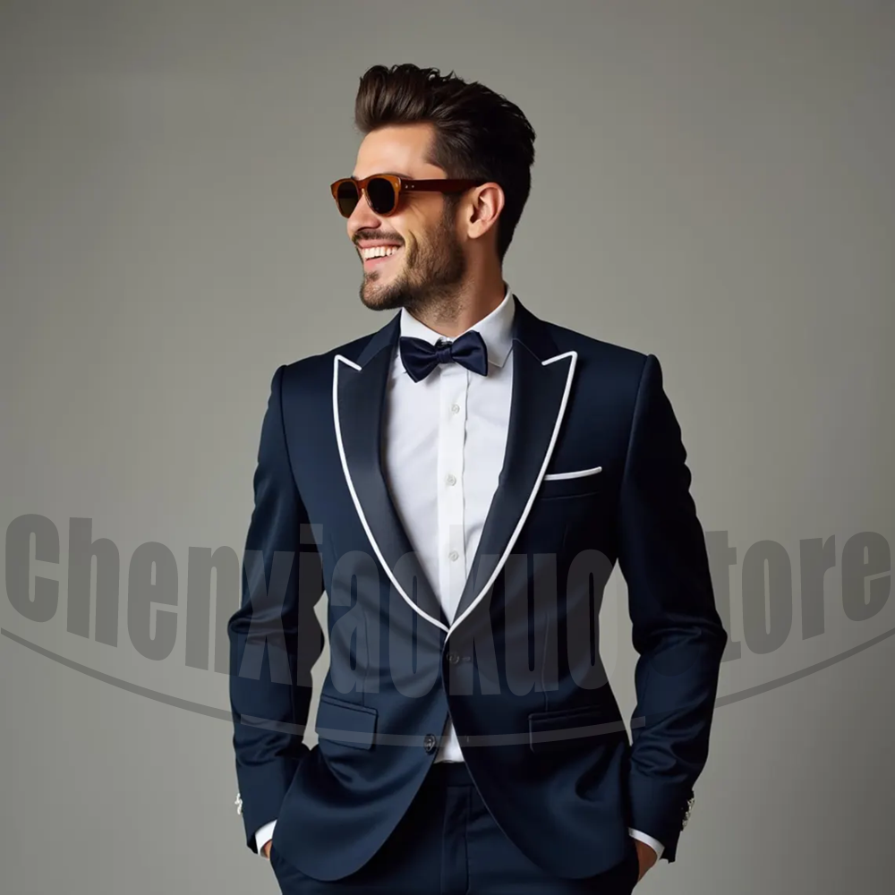 Men Suits Fashion Peak Lapel S - Men'S Formal Evening Wear avaliação e preço