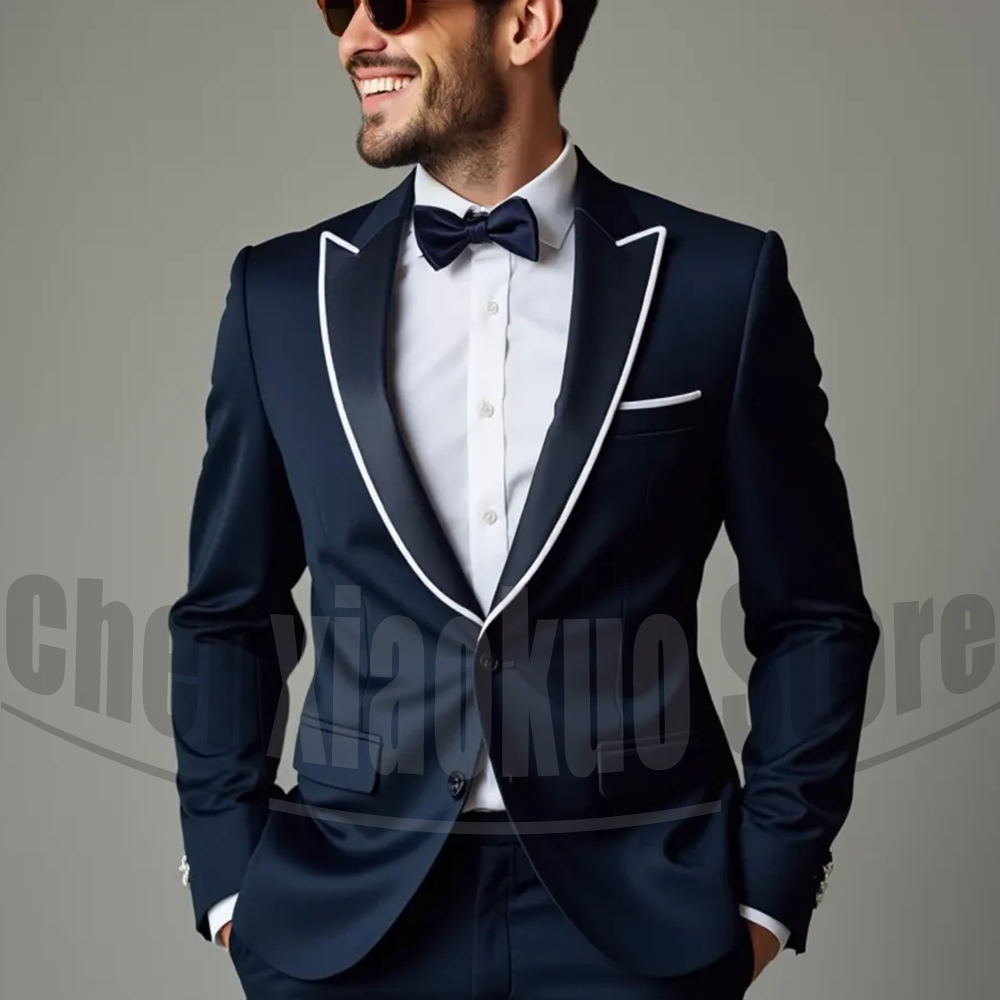 Men Suits Fashion Peak Lapel S - Men'S Formal Evening Wear avaliação e preço