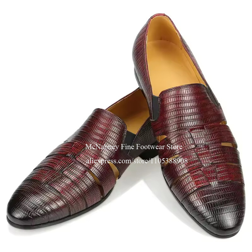Breathable Cutout Burgundy Bla - Men Formal Wear Dress avaliação e preço