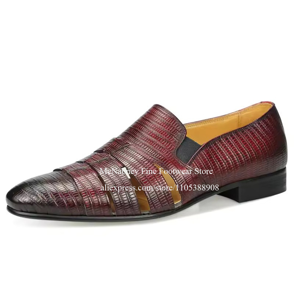 Breathable Cutout Burgundy Bla - Men Formal Wear Dress avaliação e preço