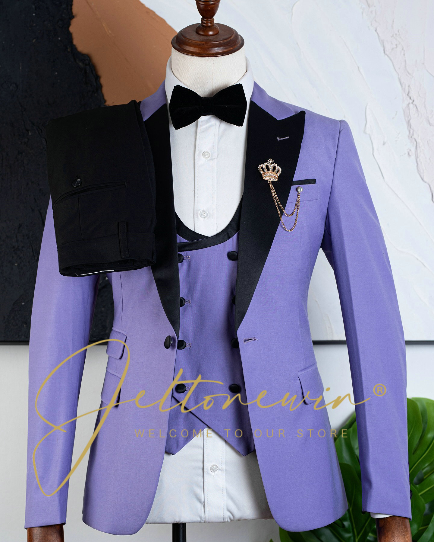 Men's Purple Three Piece Tuxed - Men'S Formal Evening Wear avaliação e preço