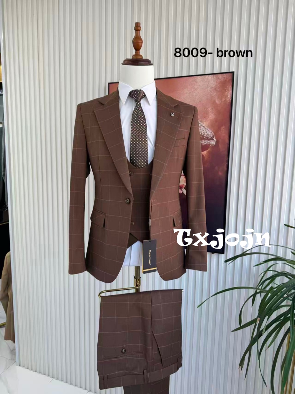 Men's Plaid Tuxedo 3 Pieces Ja - Men'S Formal Wear For Office avaliação e preço