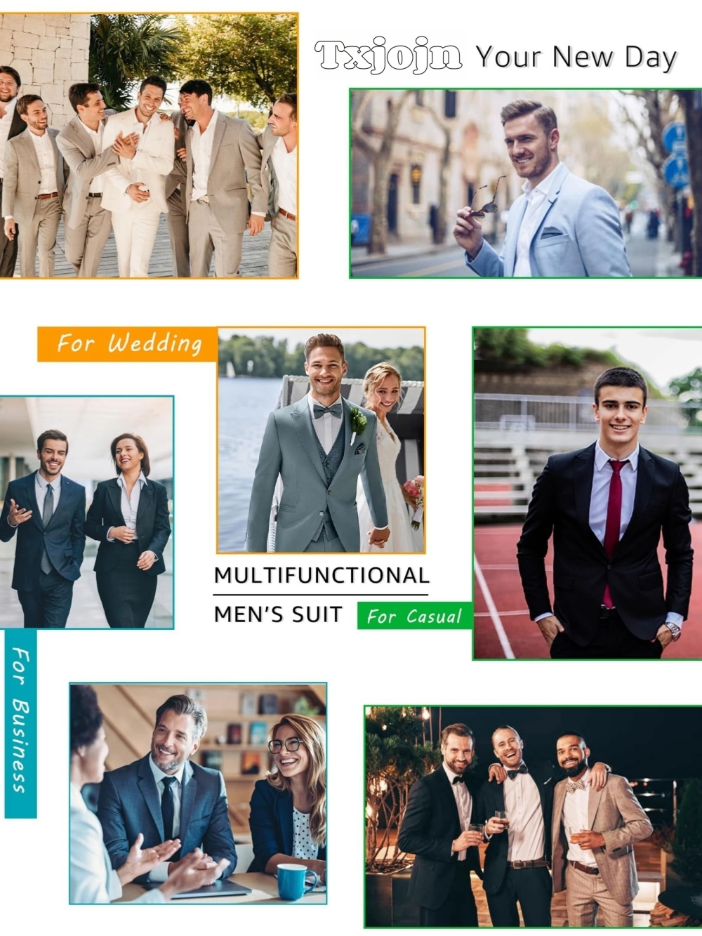 Men's Plaid Tuxedo 3 Pieces Ja - Men'S Formal Wear For Office avaliação e preço