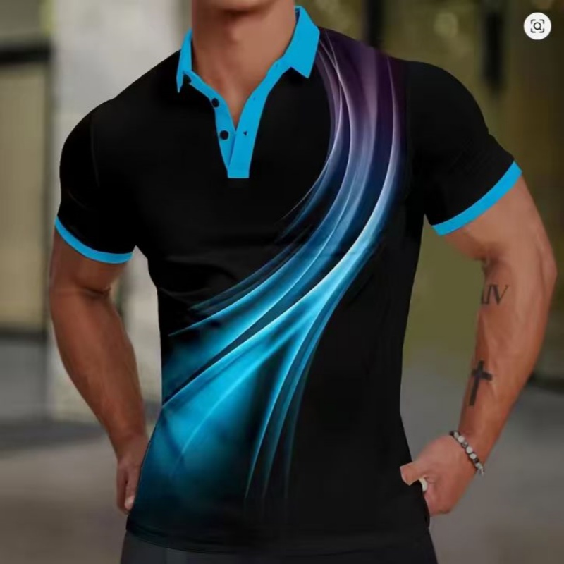 2025 Men's Geometric Golf Shir - Men'S Polo Formal Wear avaliação e preço
