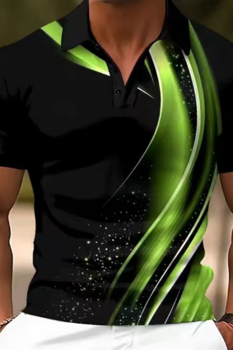 2025 Men's Geometric Golf Shir - Men'S Polo Formal Wear avaliação e preço