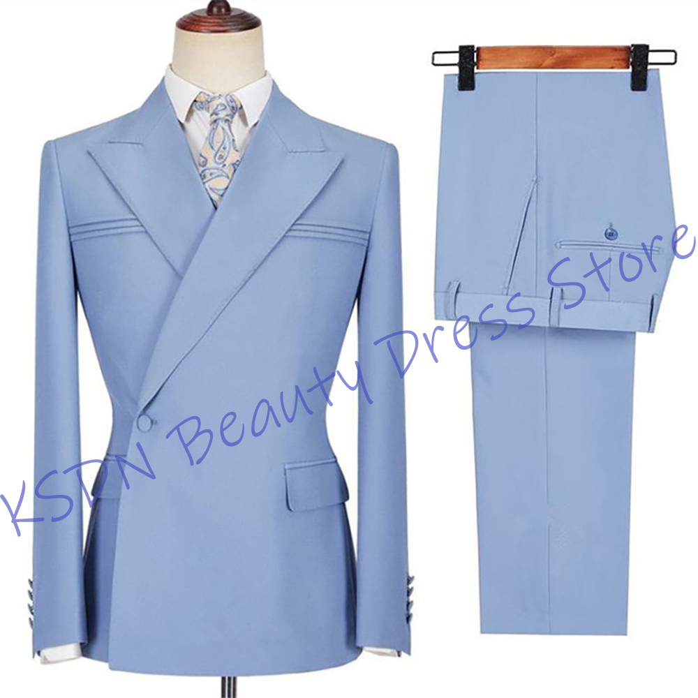 Elegant Men's Sky Blue Suit Sl - Men'S Formal Evening Wear avaliação e preço