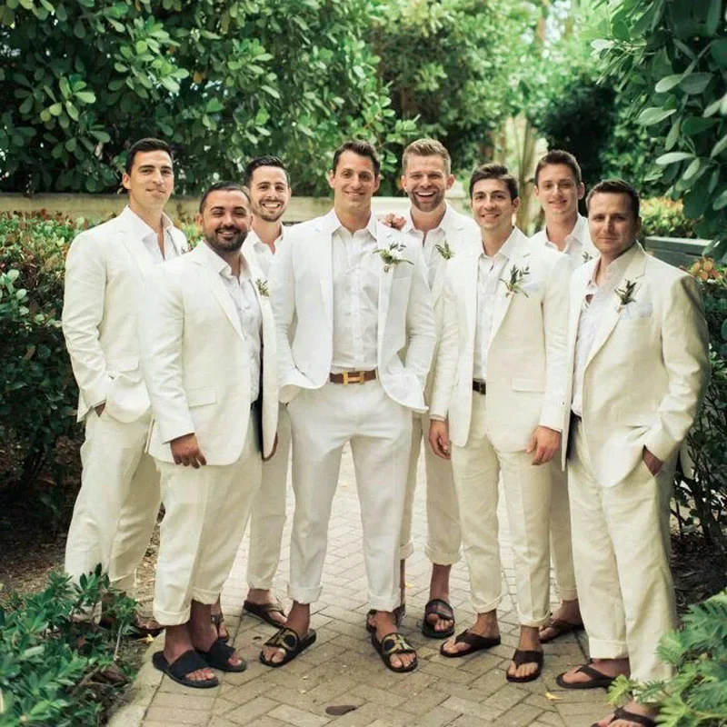 Linen Wedding Tuxedo For Men S - Men Formal Wear Modern avaliação e preço