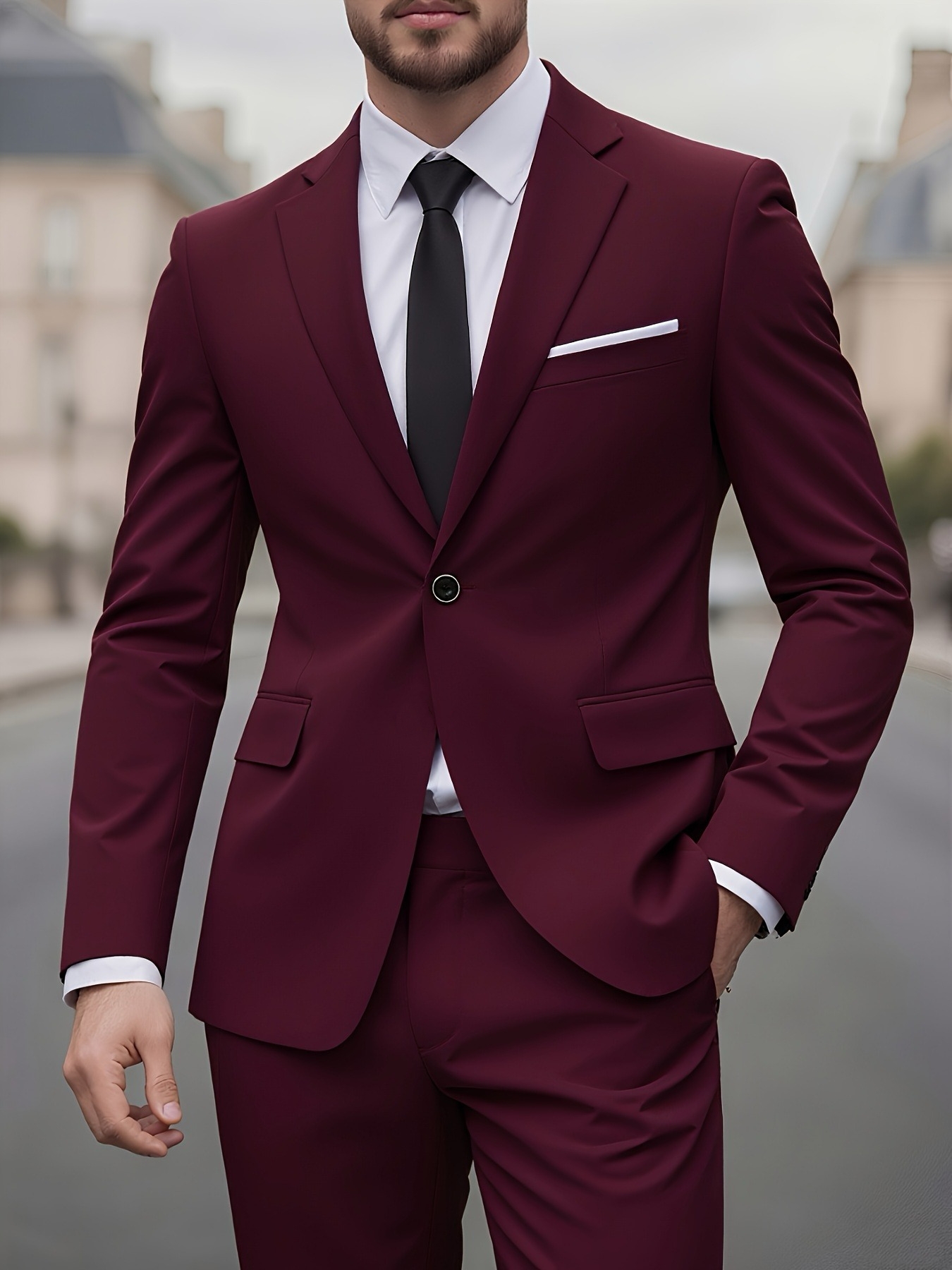 Men's Suit 2pcs Set, Modern Ge - Men Formal Wear Modern avaliação e preço