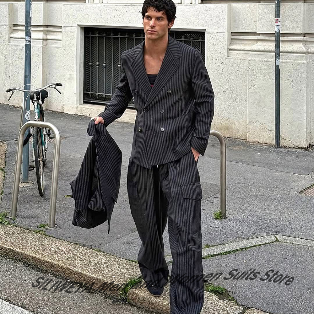 Elegant Man Suit Pinstripe Dou - Men'S Formal Evening Wear avaliação e preço