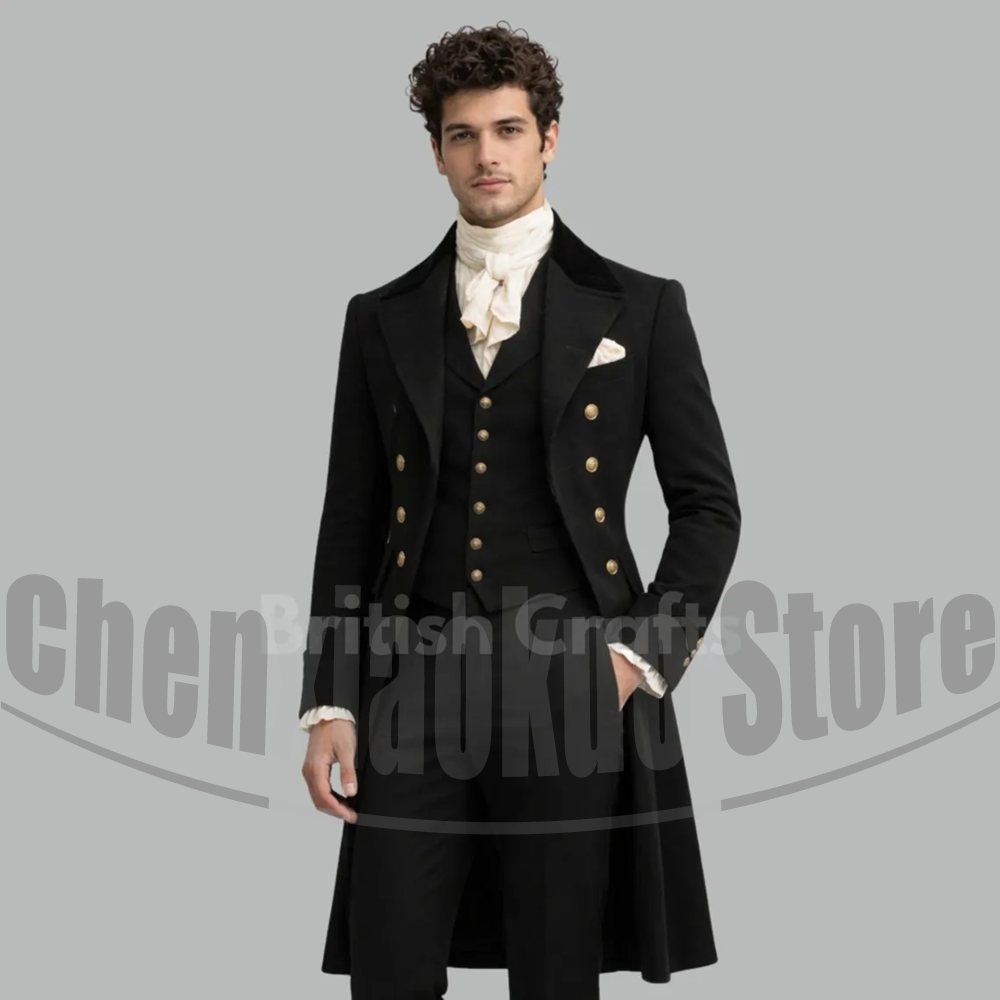 Black Men Victorian Tailcoat 3 - Victorian Men'S Formal Wear avaliação e preço