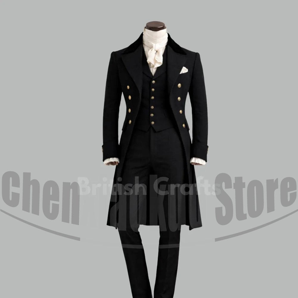 Black Men Victorian Tailcoat 3 - Victorian Men'S Formal Wear avaliação e preço