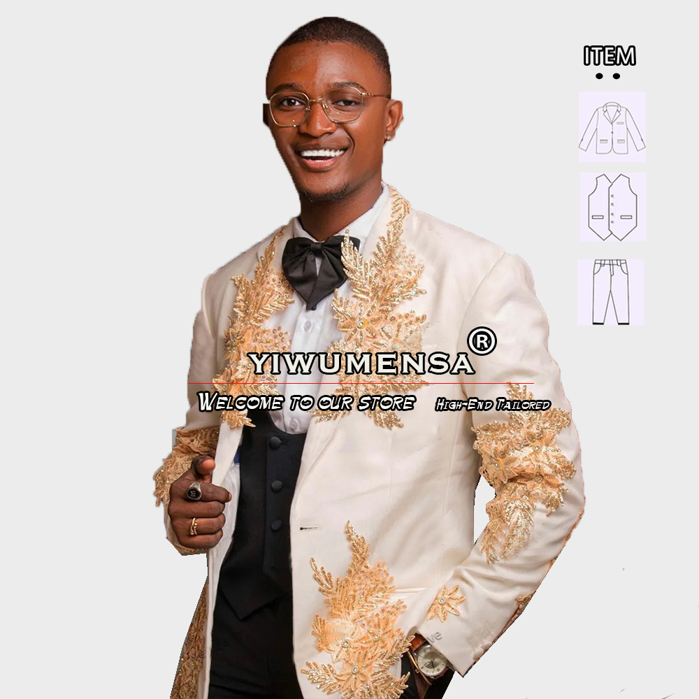 Customized 3 Pieces Suits Men  - Men Formal Wear Dress avaliação e preço