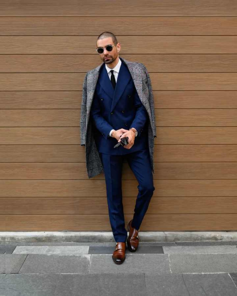 Modern Grid Woolen Blend Men O - Men Formal Wear Modern avaliação e preço