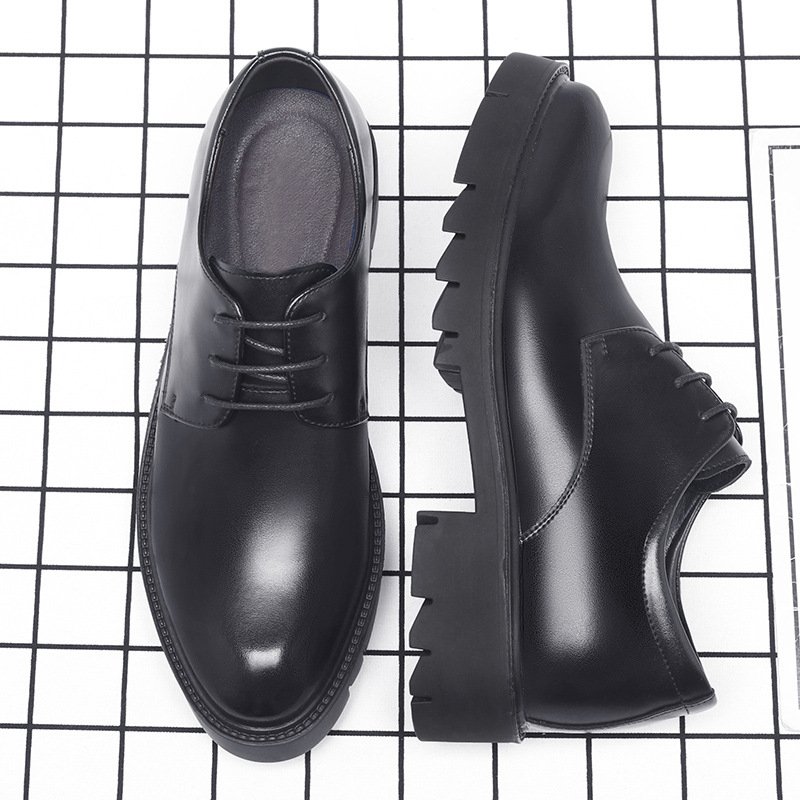 Mens Black Leather Lace Up Dre - Men'S Formal Wear For Office avaliação e preço