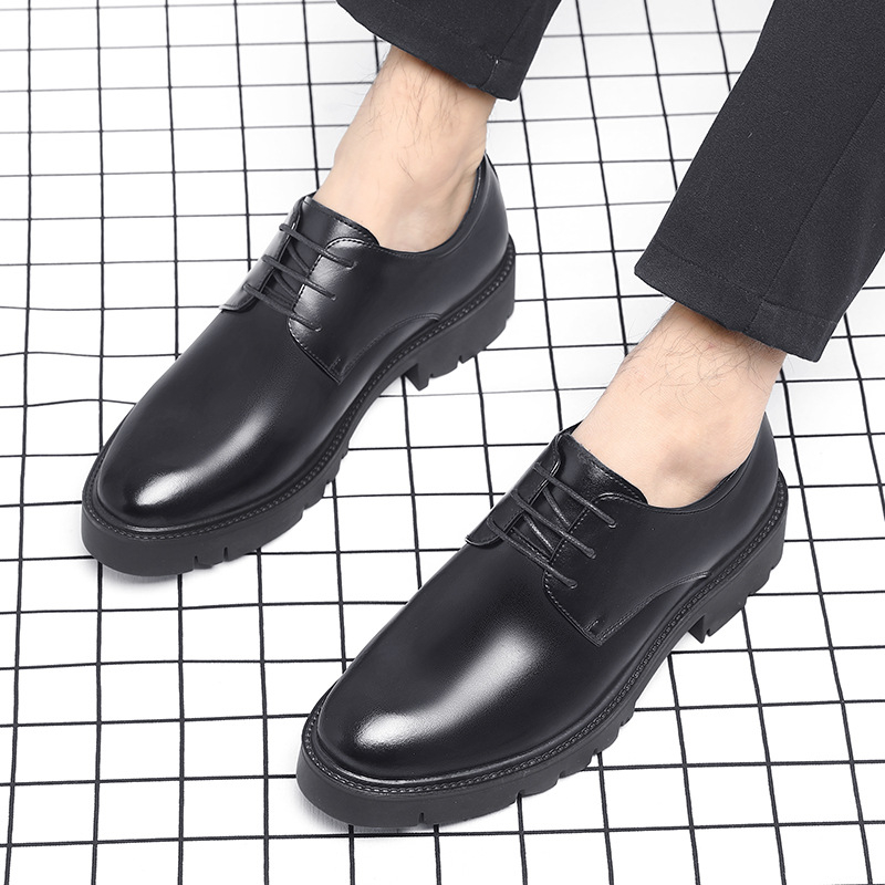 Mens Black Leather Lace Up Dre - Men'S Formal Wear For Office avaliação e preço