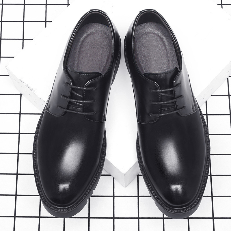 Mens Black Leather Lace Up Dre - Men'S Formal Wear For Office avaliação e preço