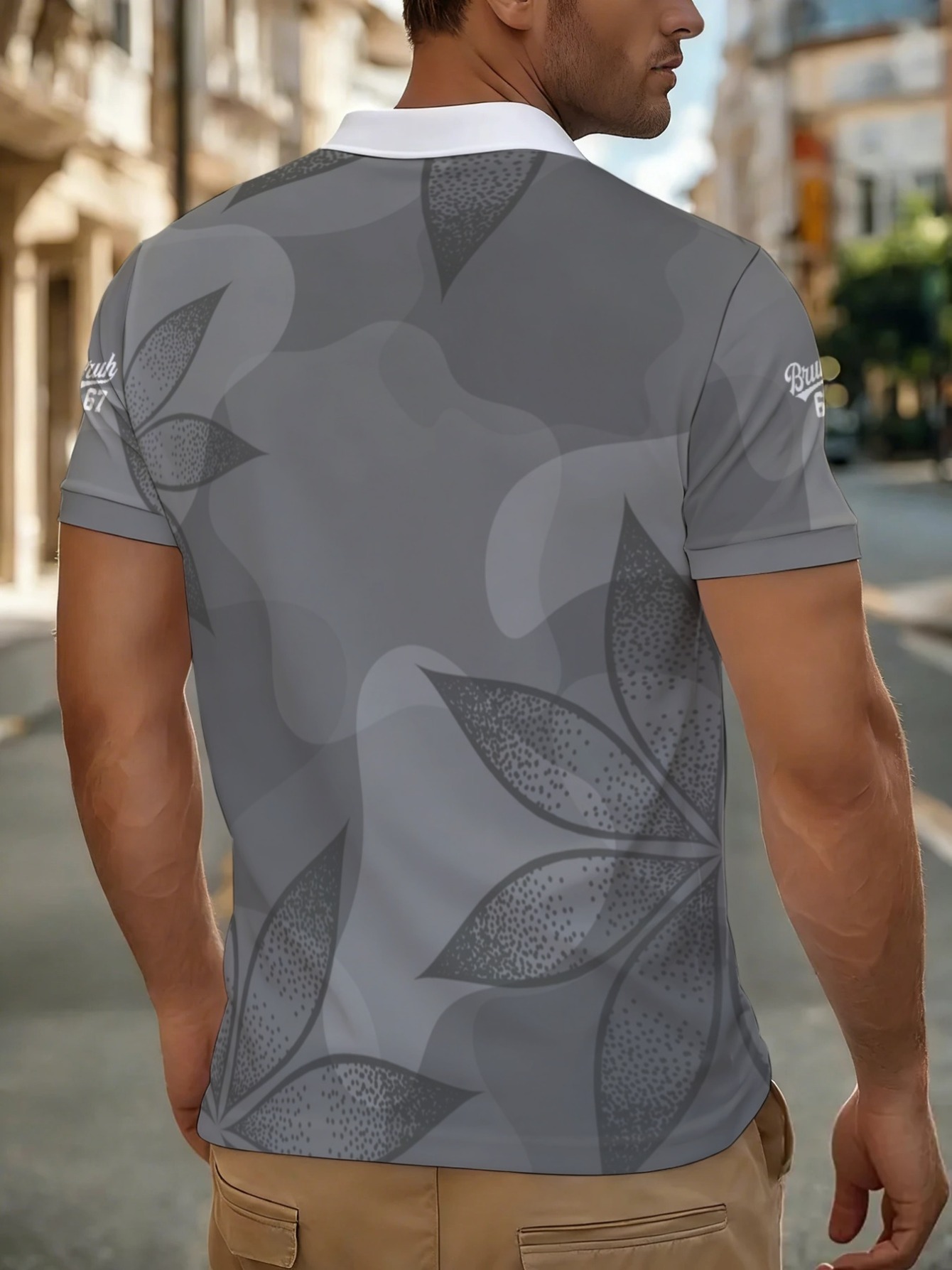 Men's Gray Polyester Shirt,Ado - Men'S Polo Formal Wear avaliação e preço